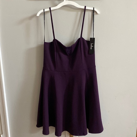 NWT Lulu’s M Purple Mesh Cutout Mini Dress - Picture 2 of 7